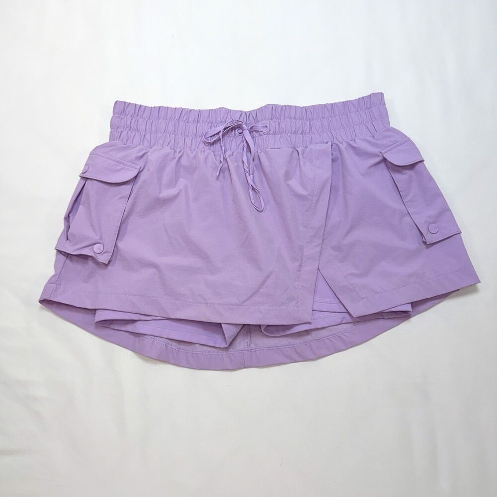 Popflex Hiking Superskort Cargo Pockets Sz XL Mystic Purple Preppy Athleisure